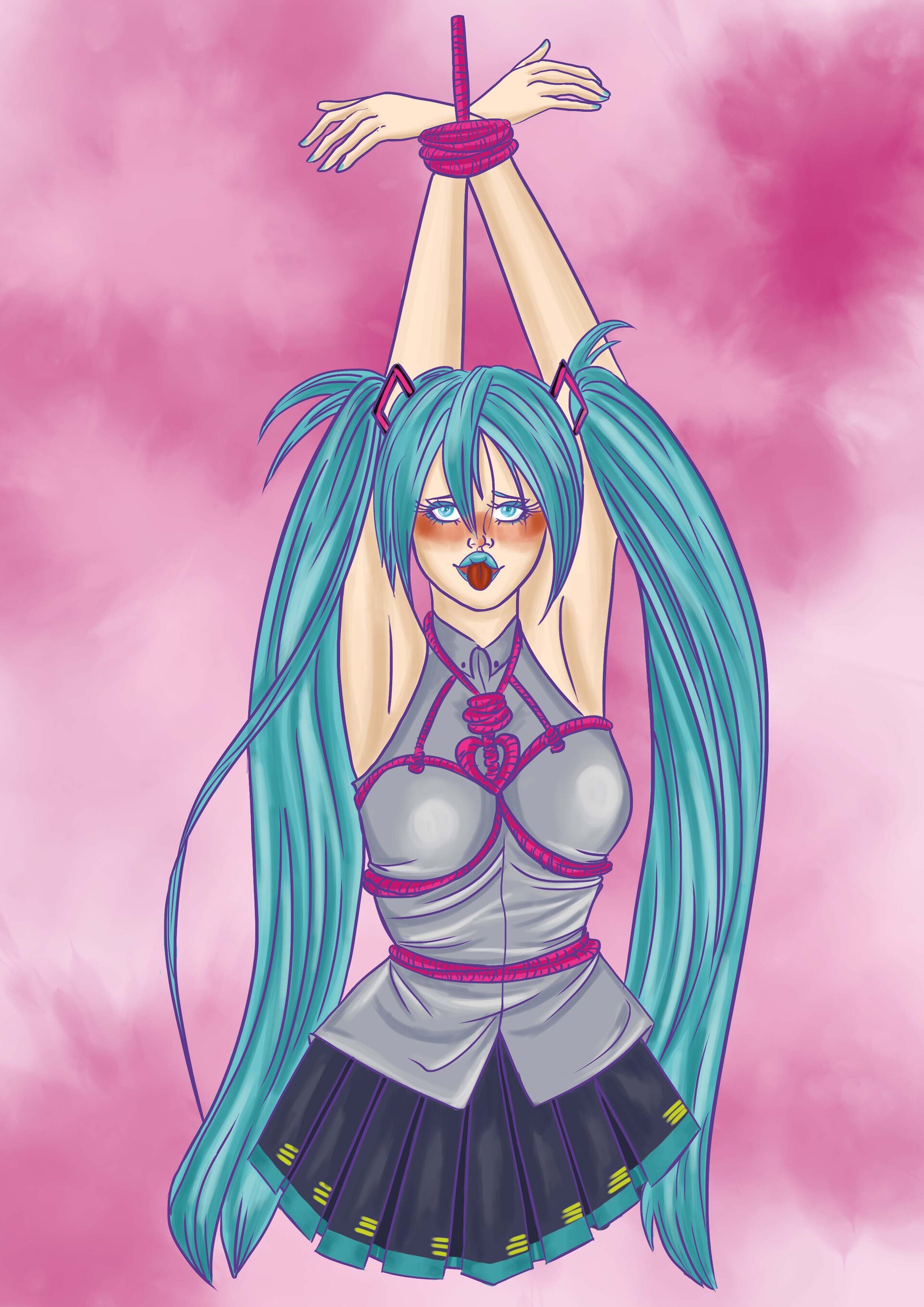 Hatsune Miku Tied Up couch xxx