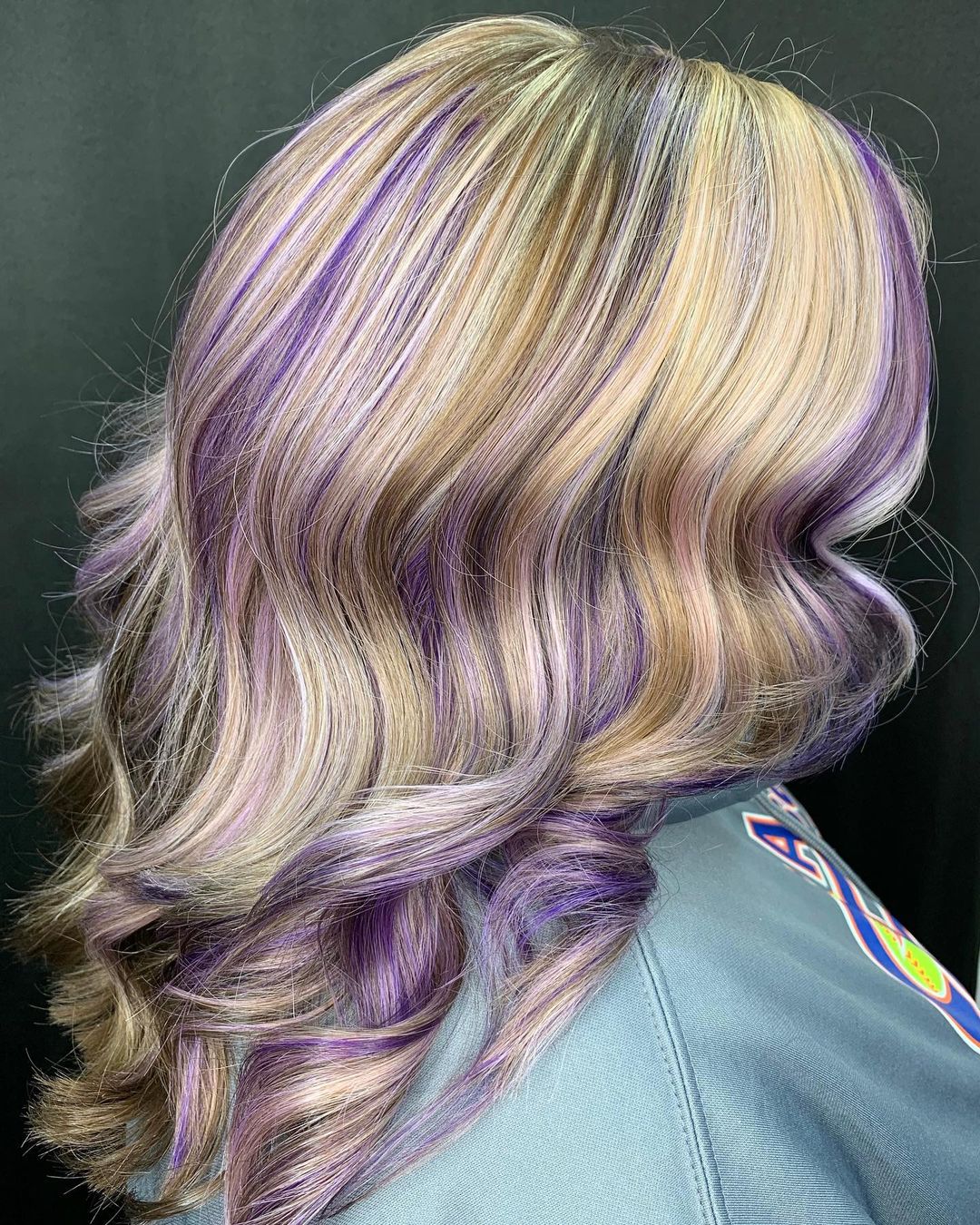 brave williams recommends purple streaks in blonde hair pictures pic