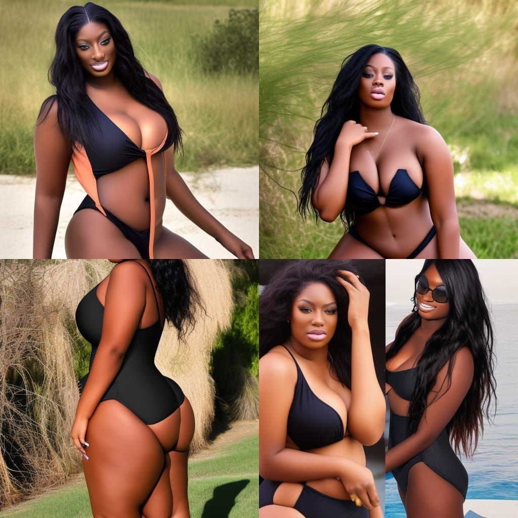 Best of Black swimsuit models photos