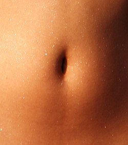 male belly button play