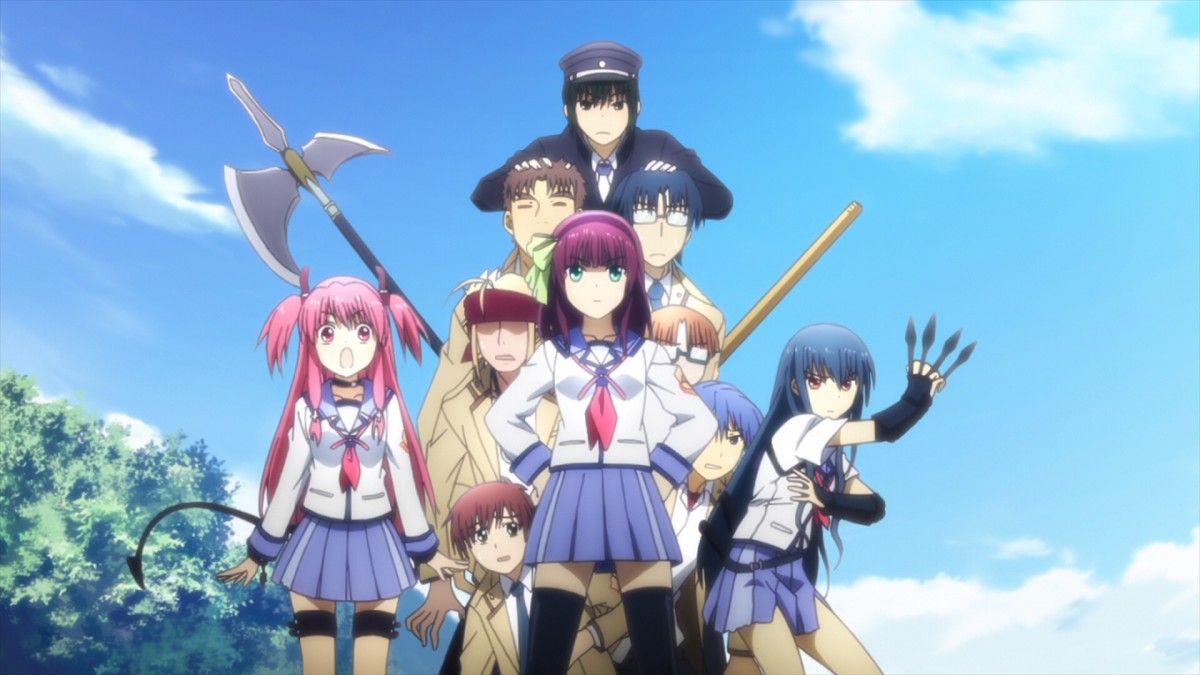 Angel Beats Episode 1 shooting bow