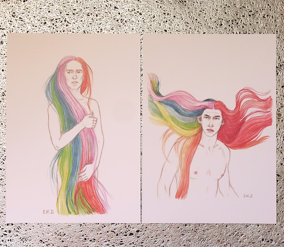 andrew hamrick recommends nude girl rainbow hair pic