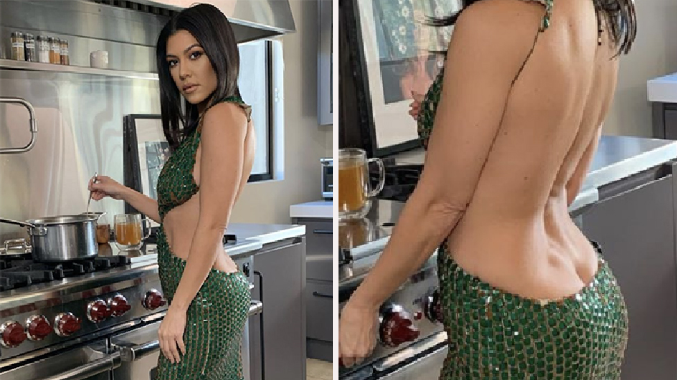 Kourtney Kardashian Butt Crack pregnant bondage