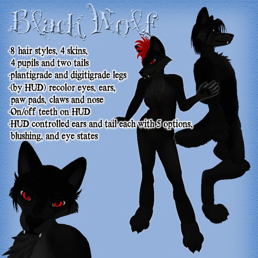 Best of Red and black furry wolf