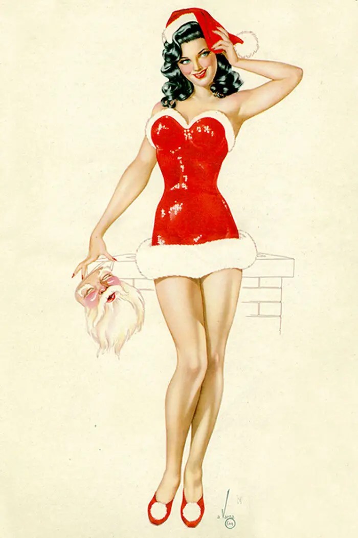 brenda edmonson share vintage christmas pin up art photos