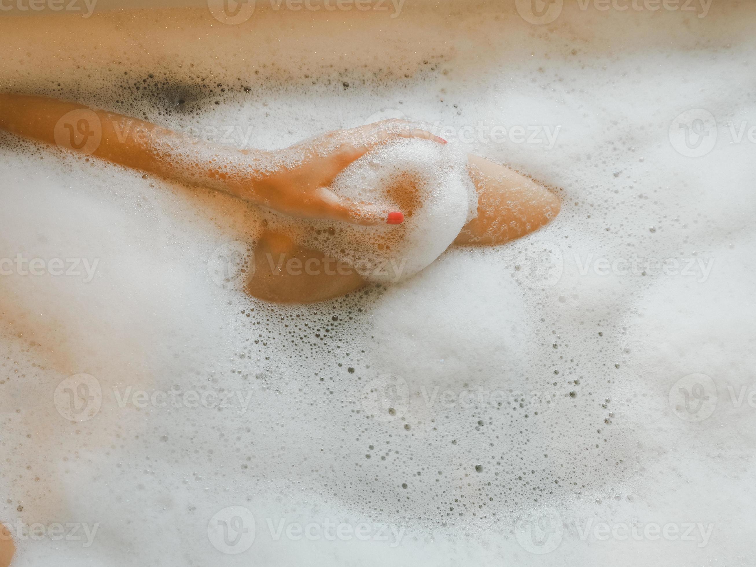Legs In Bubble Bath sleeping naked