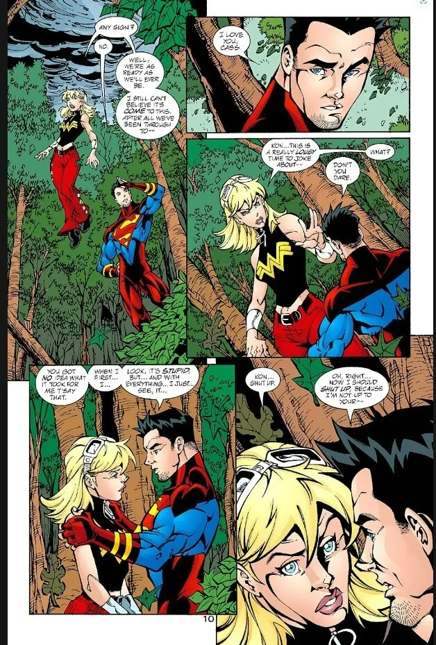 chelle harmon add superboy and supergirl kiss photo