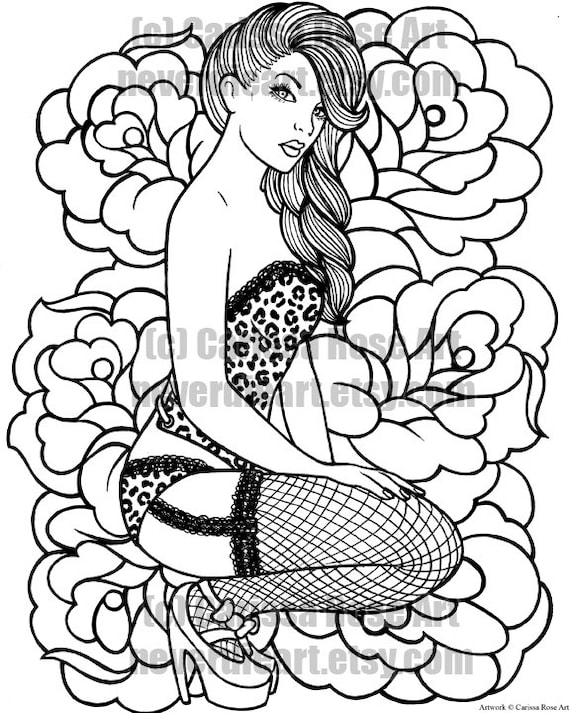 Pin Up Girl Coloring Pages super blog