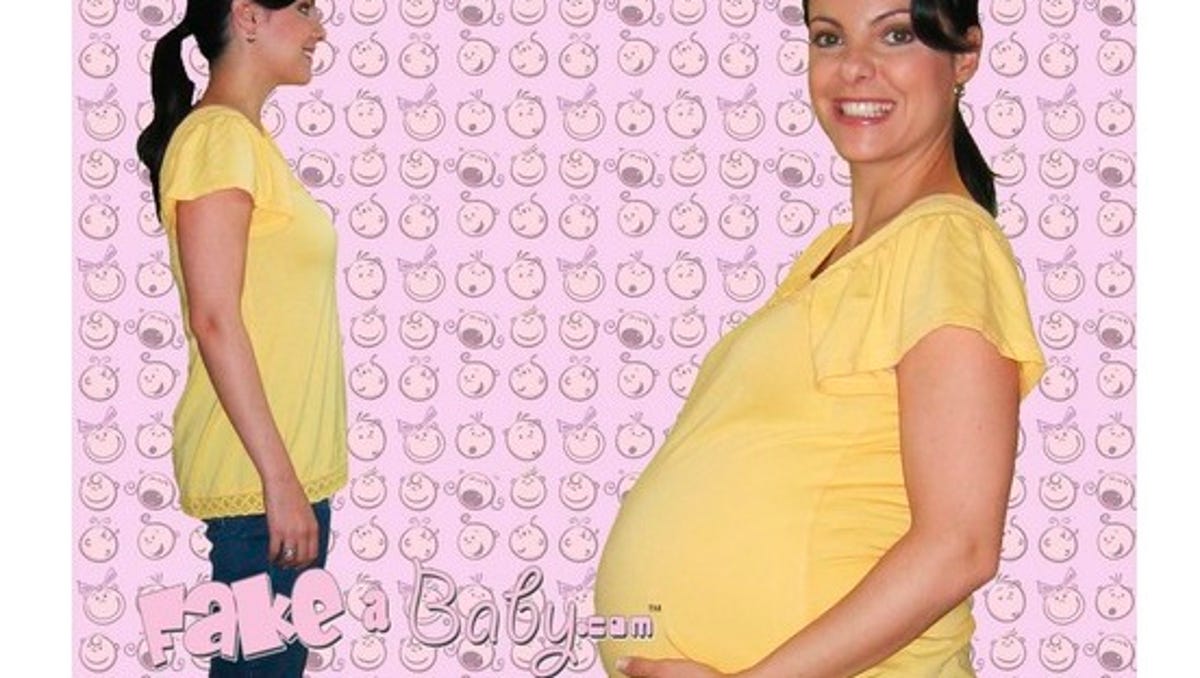 brett moles share fake pregnant belly triplets photos