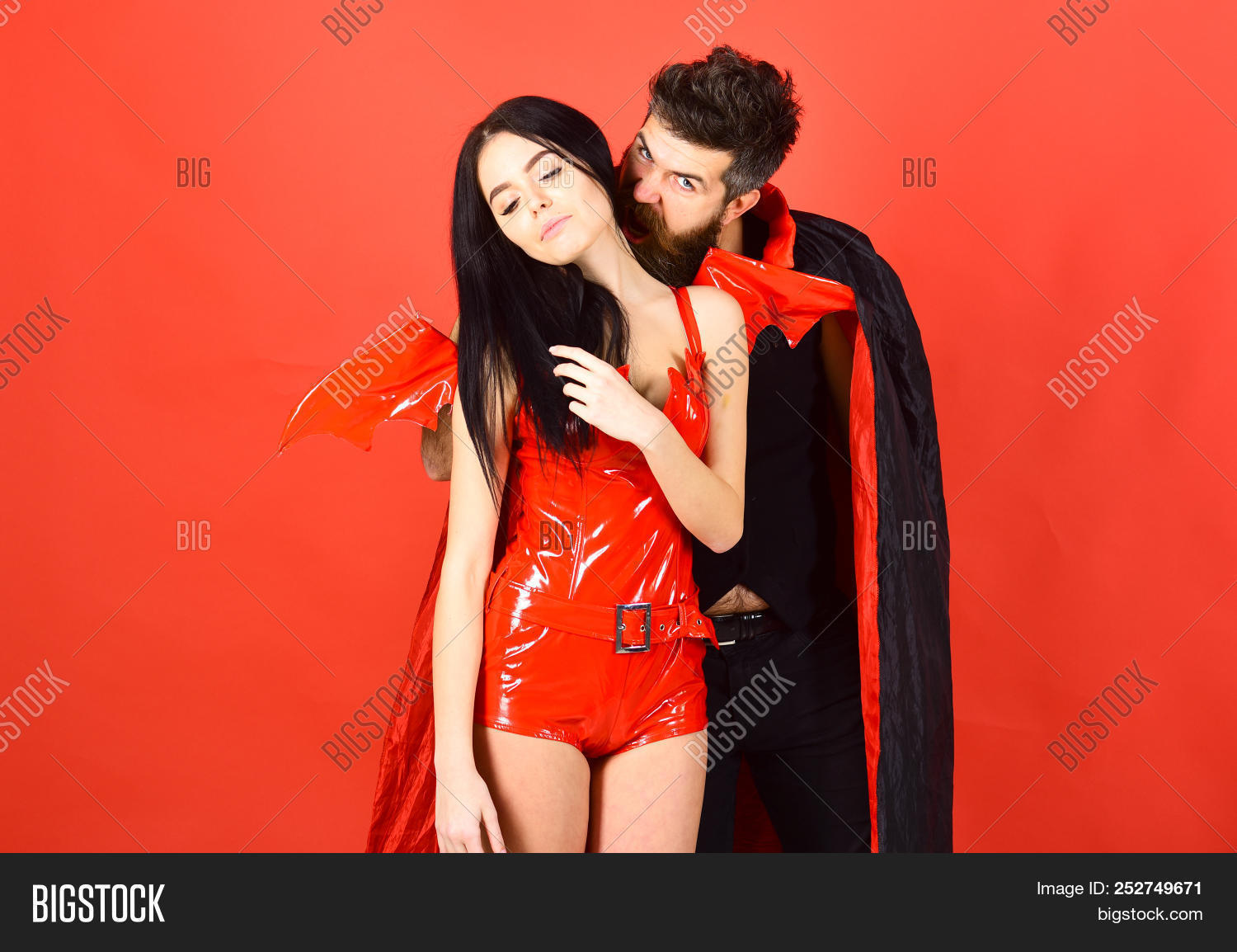 vampire bites woman neck