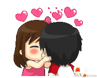cute anime kiss gif