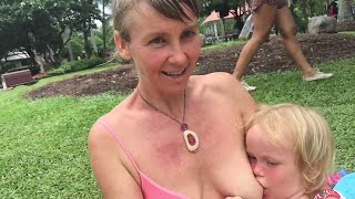 big breasts in public