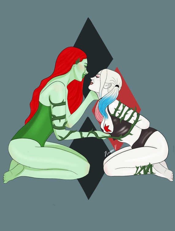 alex guinan add photo harley quinn and poison ivy art