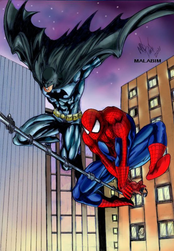 adrian almonte share spiderman vs batman comic photos