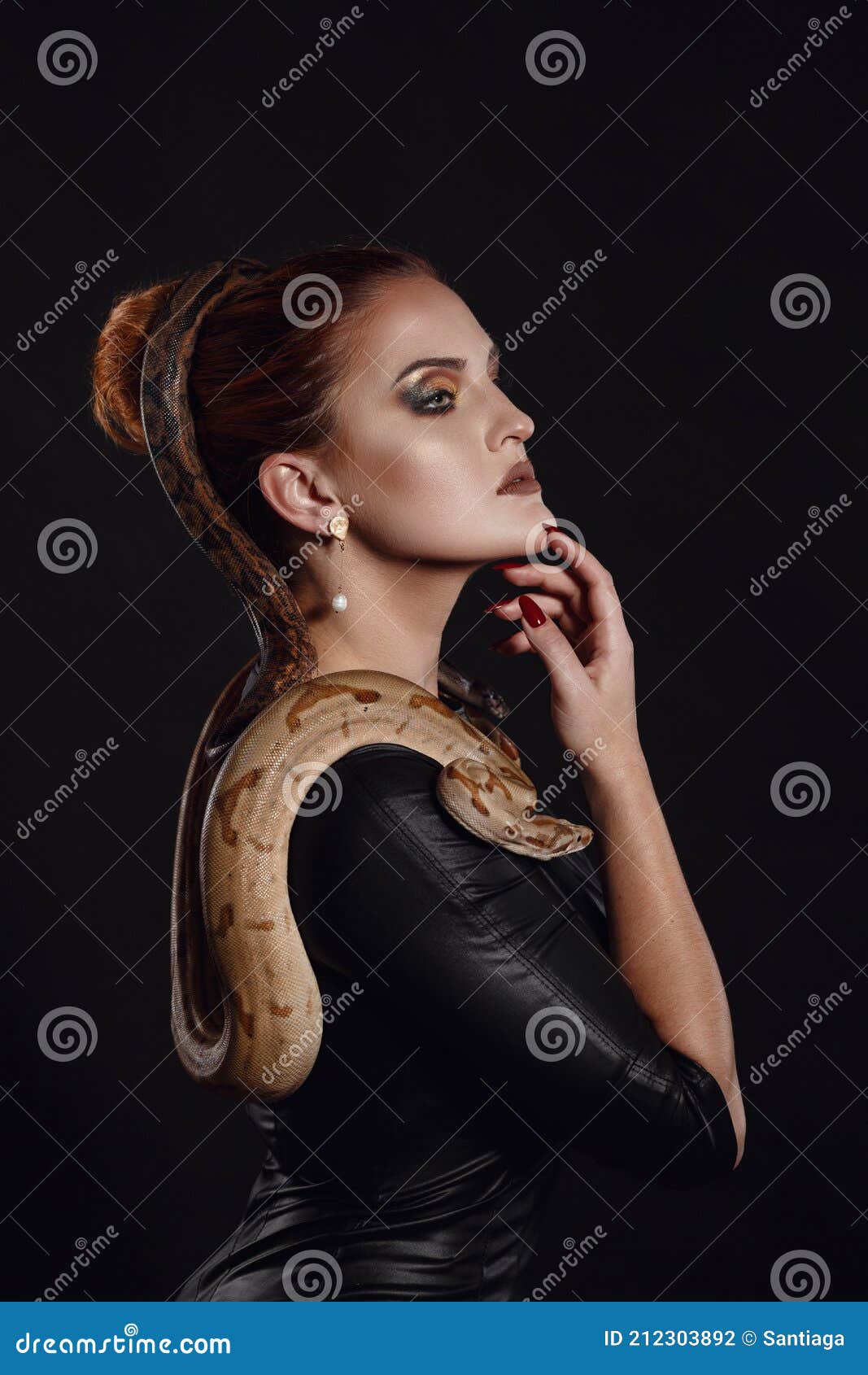 chance bishop add sexy girl with snake photo