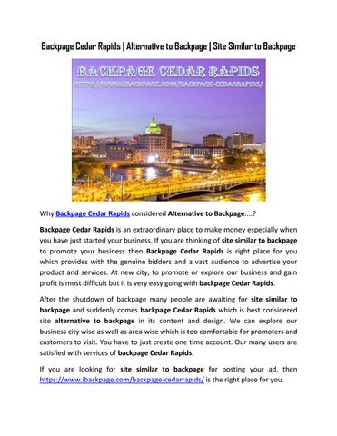 abecris balagapo recommends Cedar Rapids Back Page