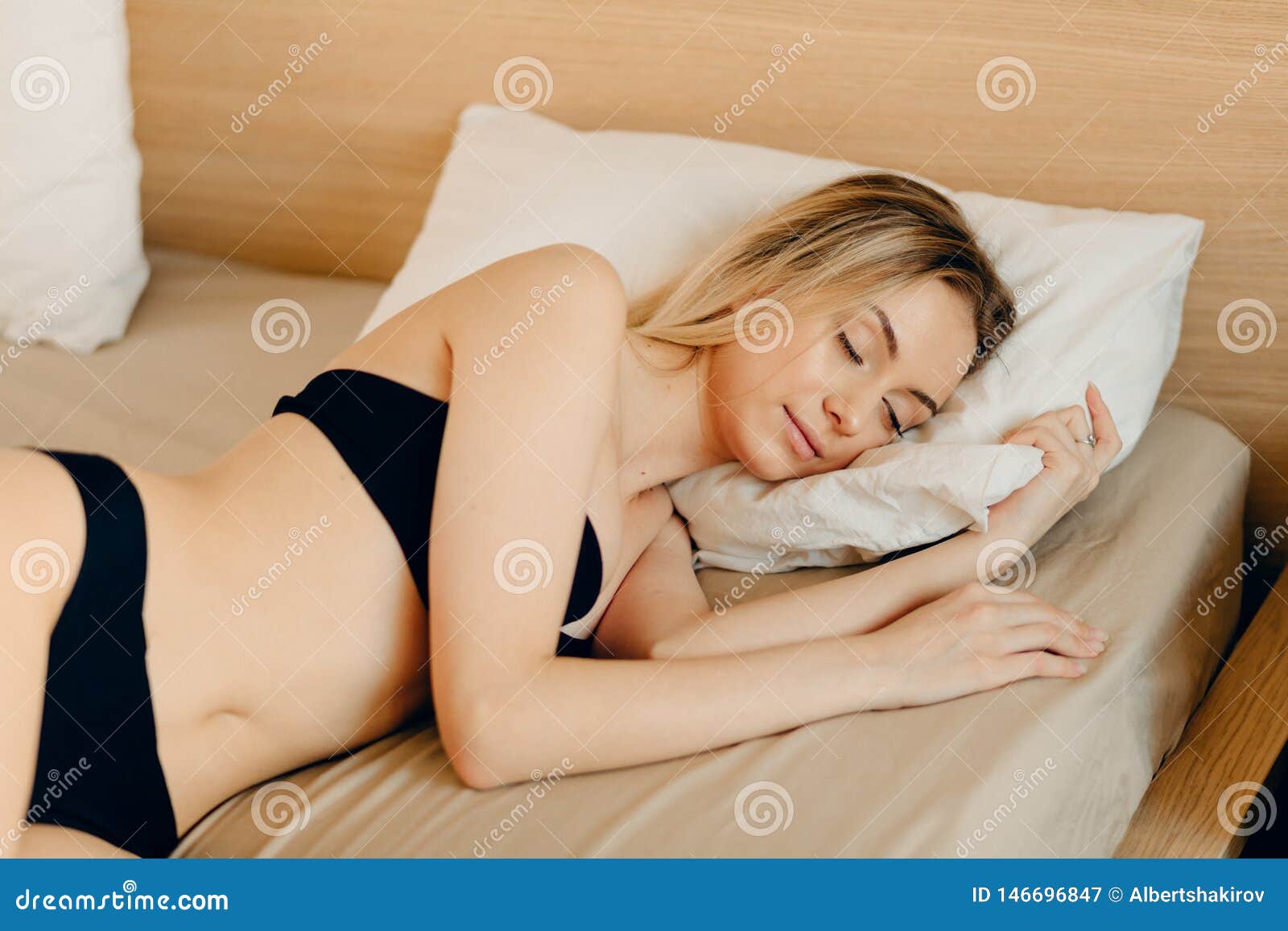 girl sleeping in underwear