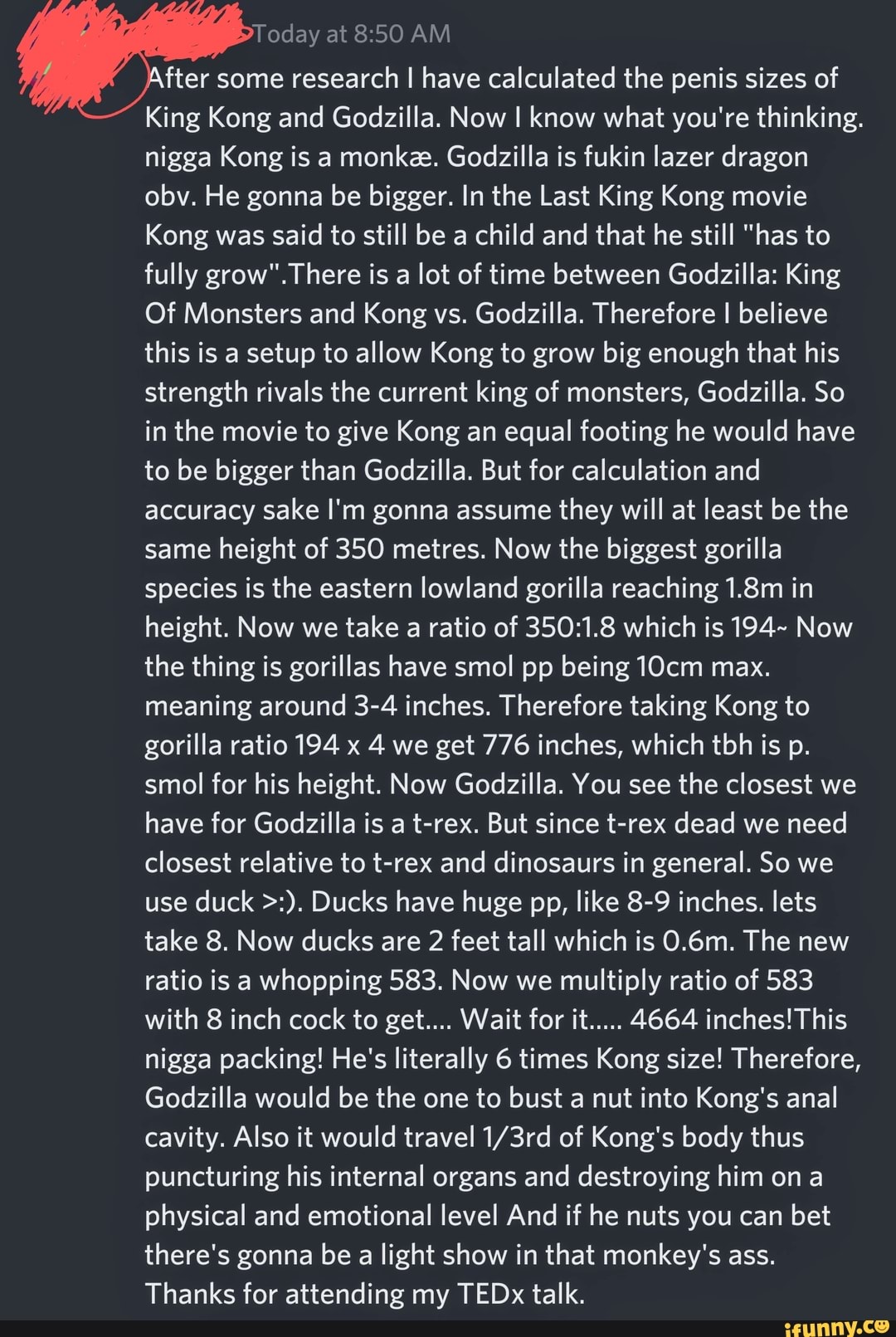 Best of How big is king kongs penis