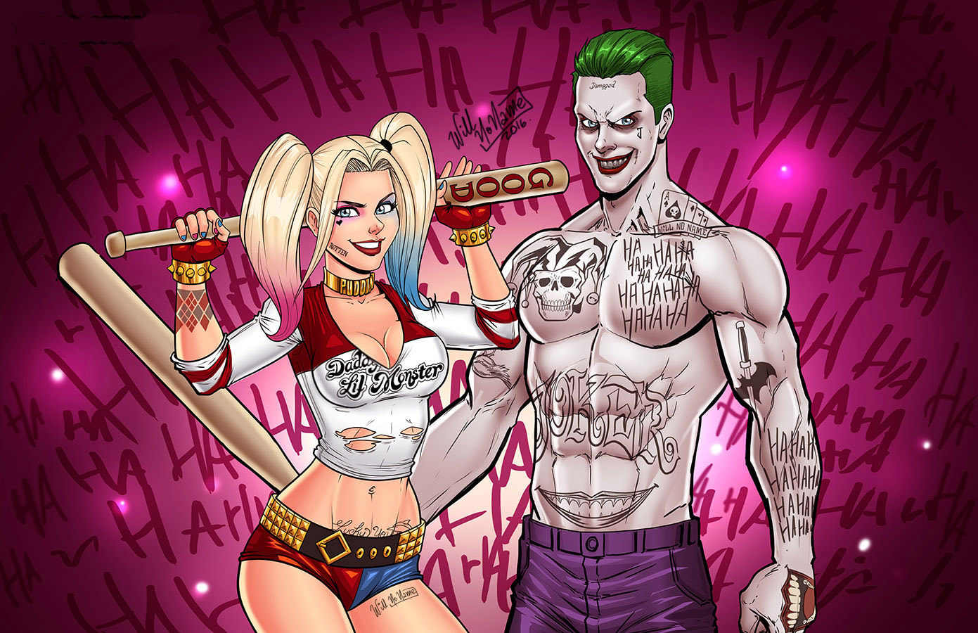 the joker and harley quinn drawing