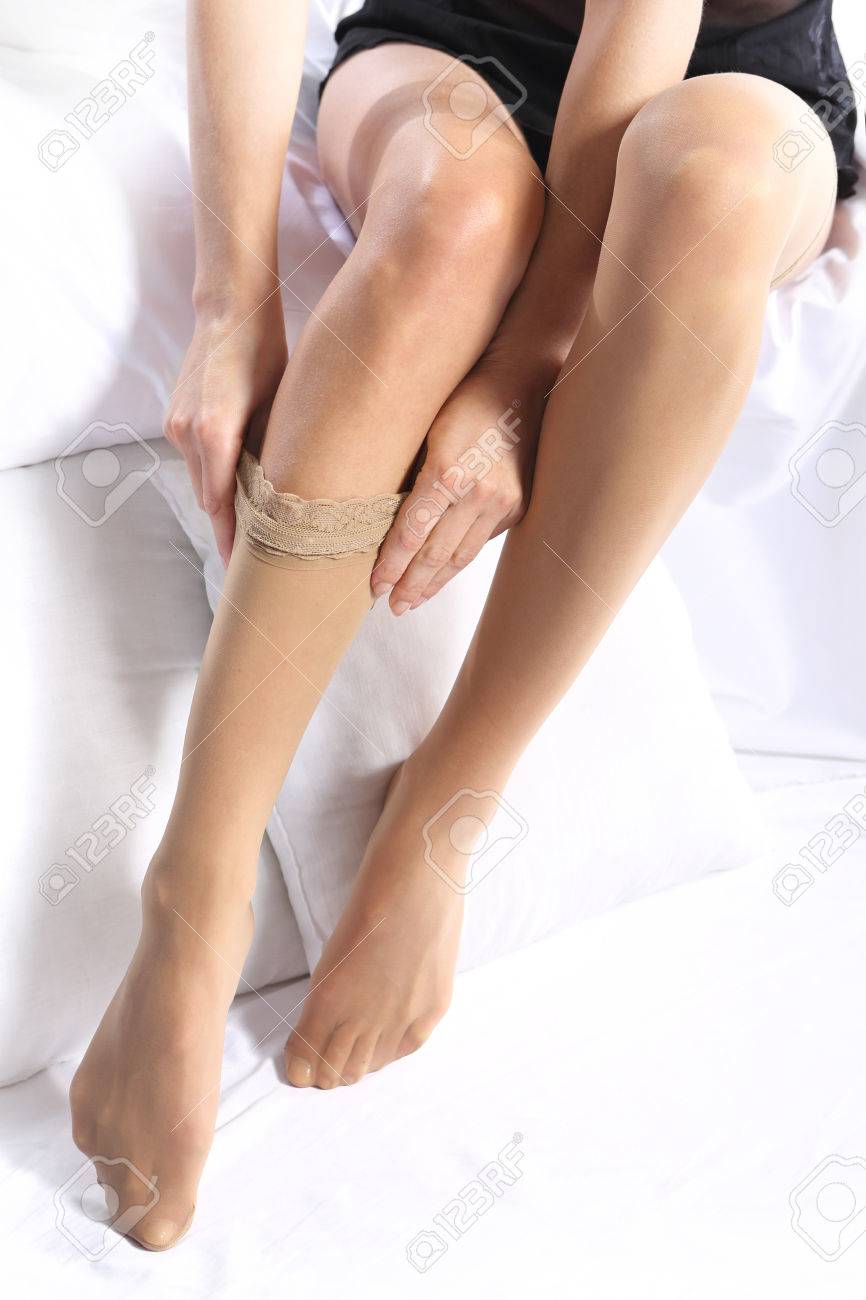 Woman Putting Stockings On warren mi