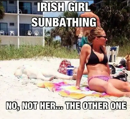 find the irish girl sunbathing