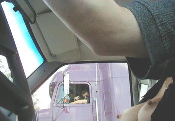 austin buckridge add my wife flashing truckers photo