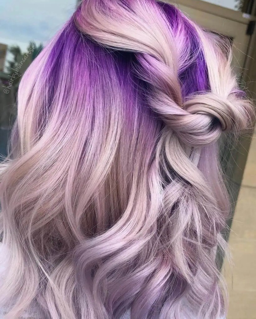 carl tomson recommends Purple Streaks In Blonde Hair Pictures