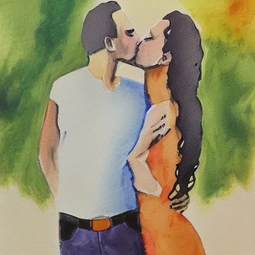 don wilhelm add man kissing woman painting photo