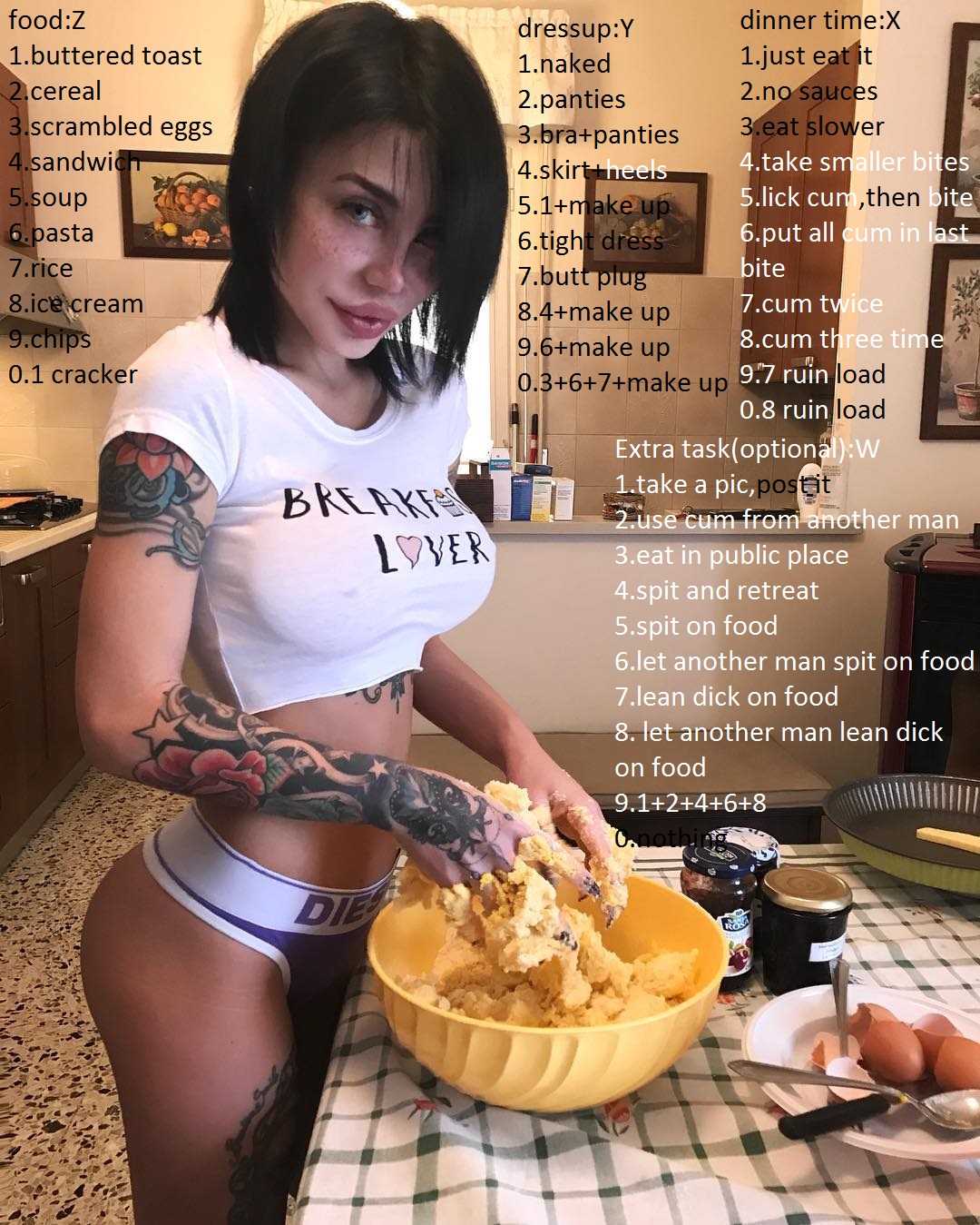 cum on food