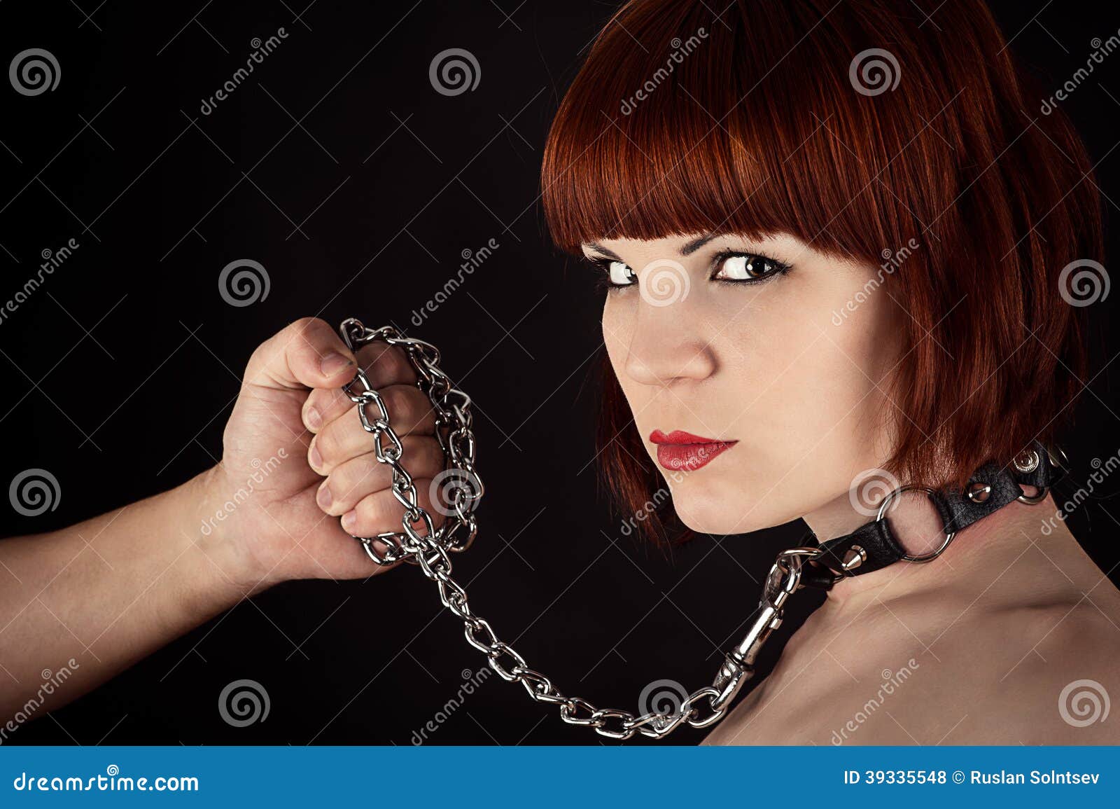 slave girl on leash