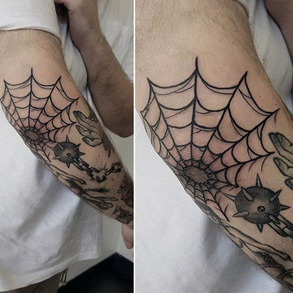 alexi gomez add photo web on elbow tattoo