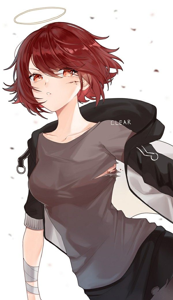 Best of Anime girl with dark red hair