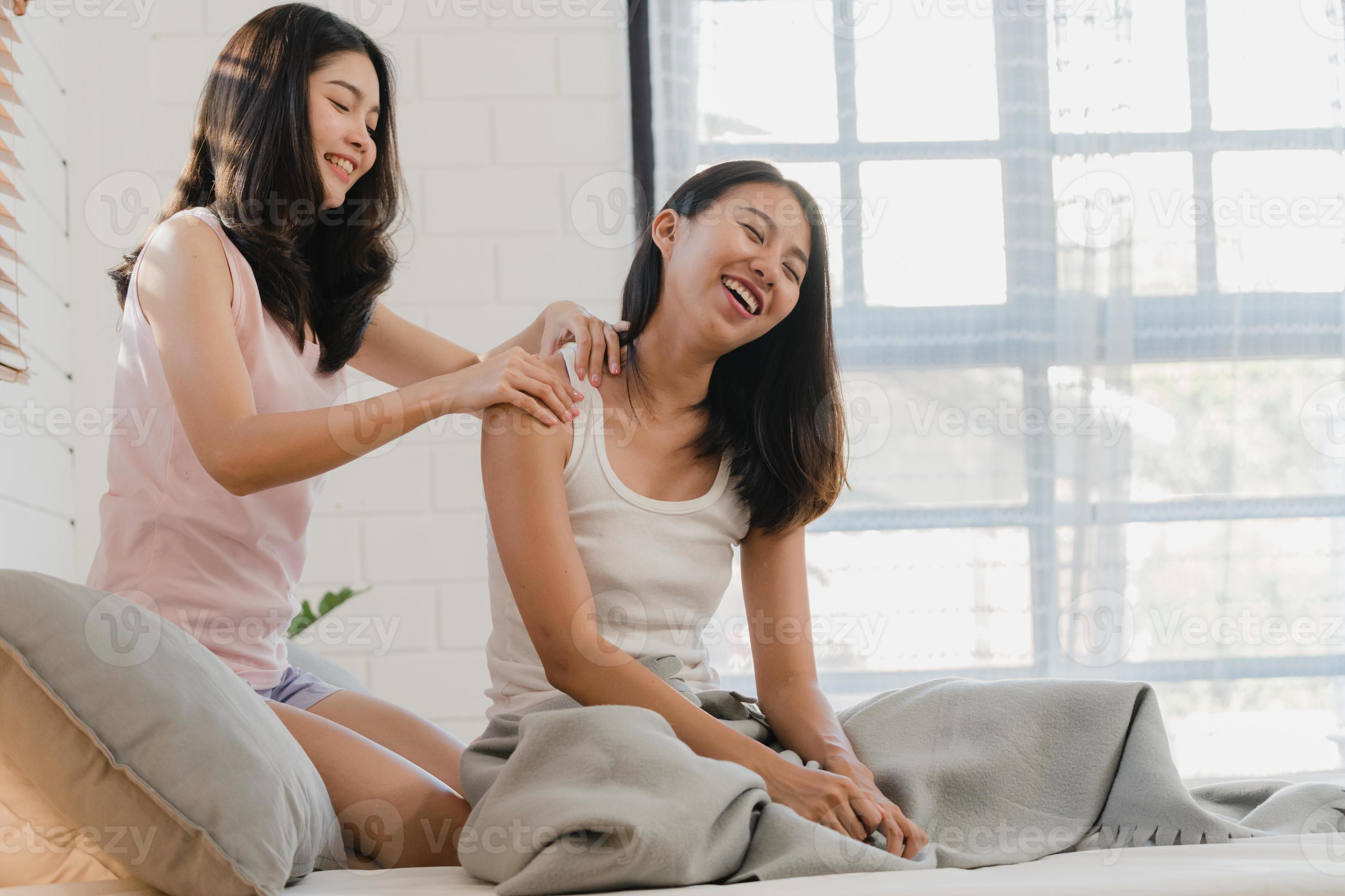 asian lesbian oil massage
