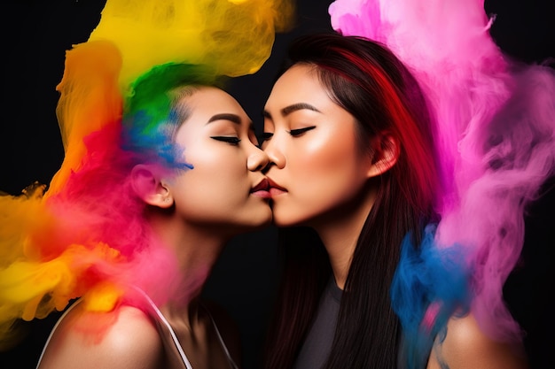 alethea romero recommends asian lesbian tongue kissing pic