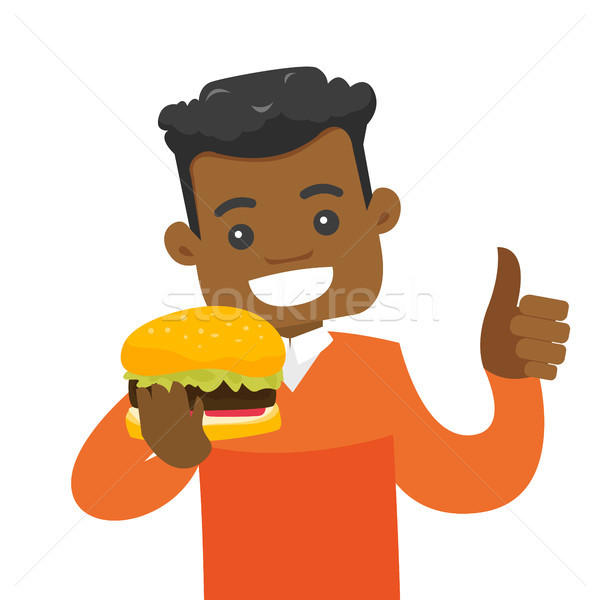 berrak balci add photo black man eating hamburger