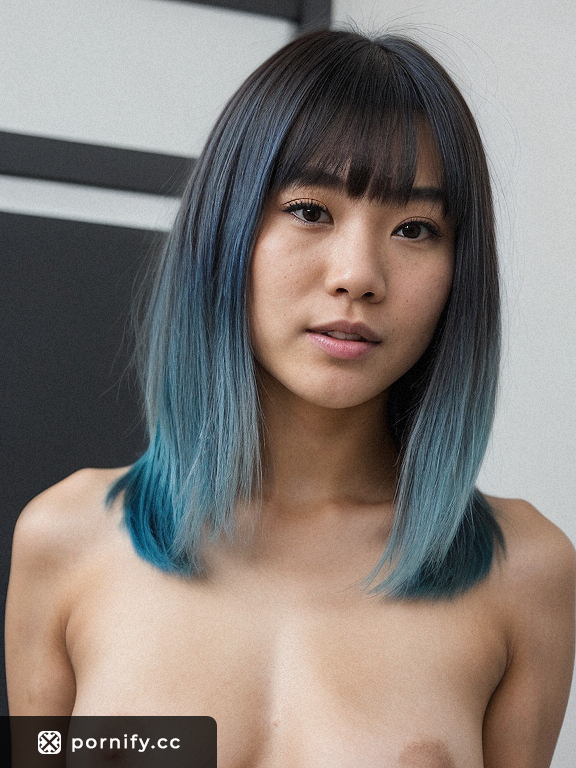 blue hair teen porn