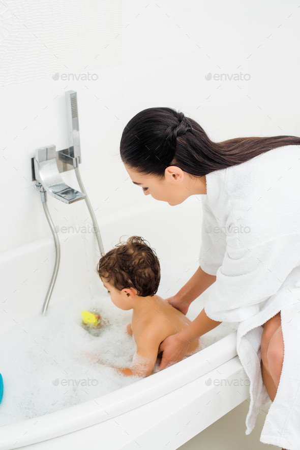 crystal cress recommends mom and son bathroom pic