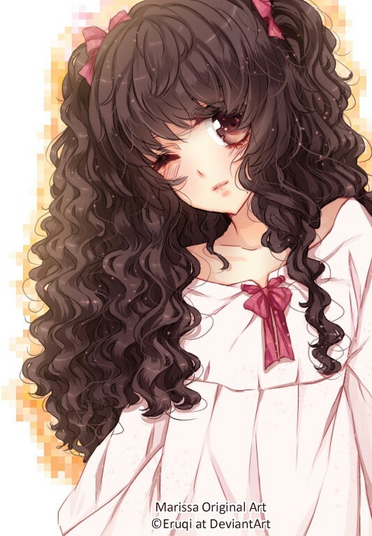 curly hair in anime