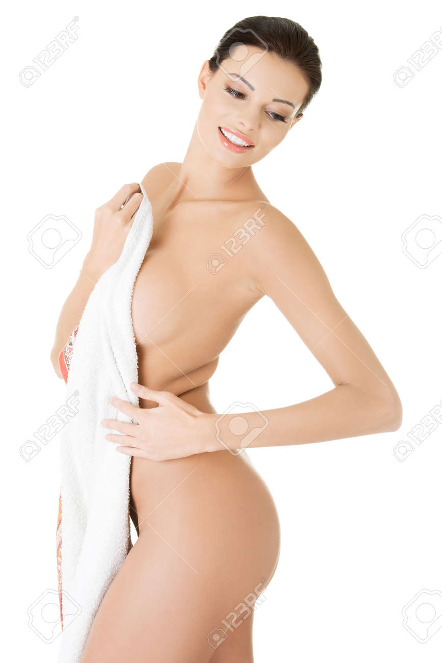 girl naked in towel