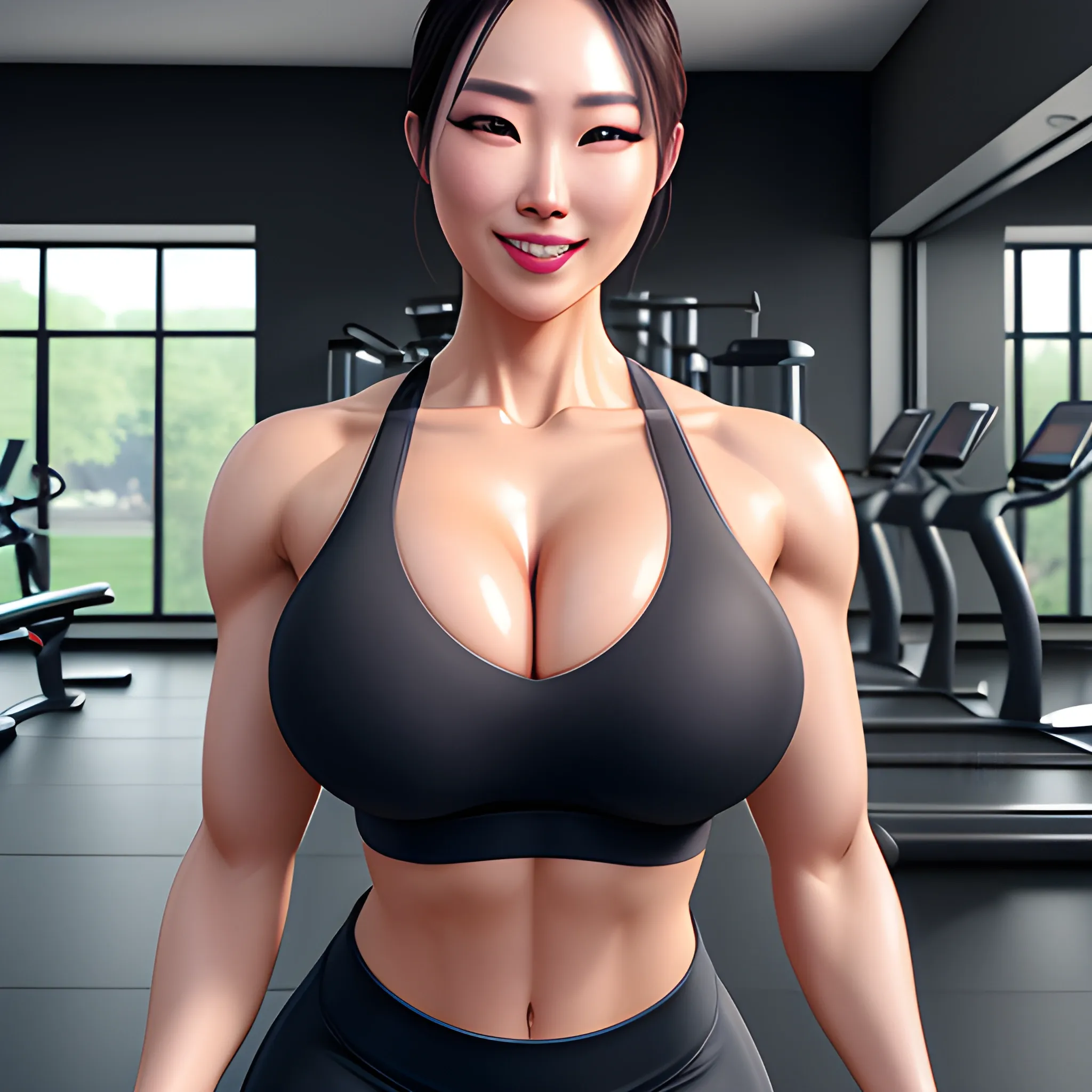 big tits at gym