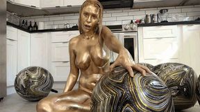 Best of Gold body paint porn