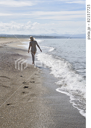 nude woman on the beach