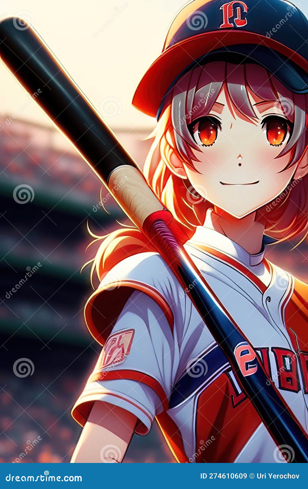 anime girl with bat