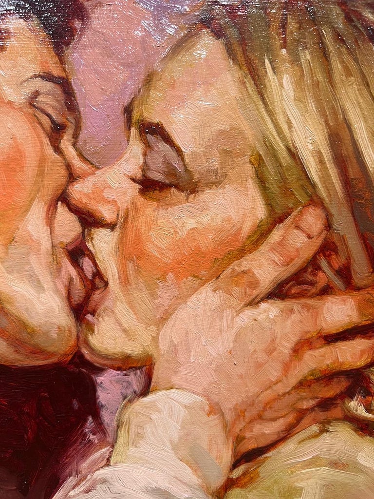 arjun tamang add photo man kissing woman painting