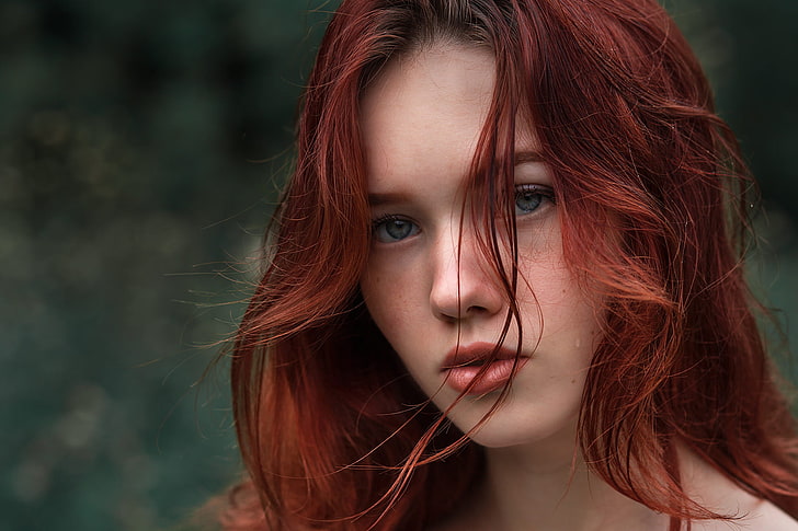 anil auti add girl with auburn hair and blue eyes photo