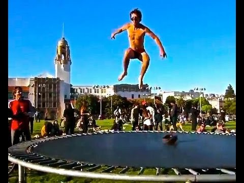 Best of Jumping on trampoline naked