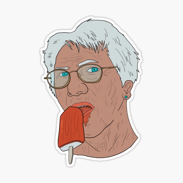 bernard wishnow add old lady licking popsicle photo