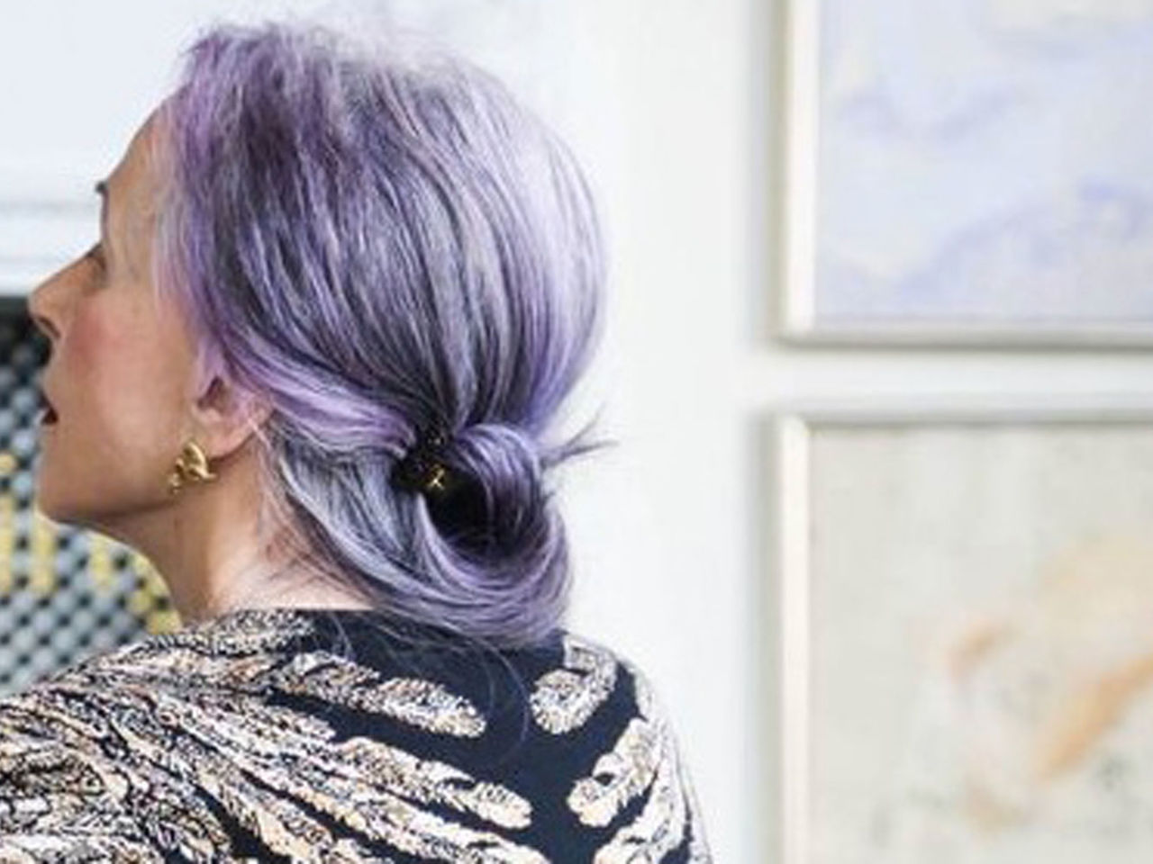Best of Older woman with purple hair