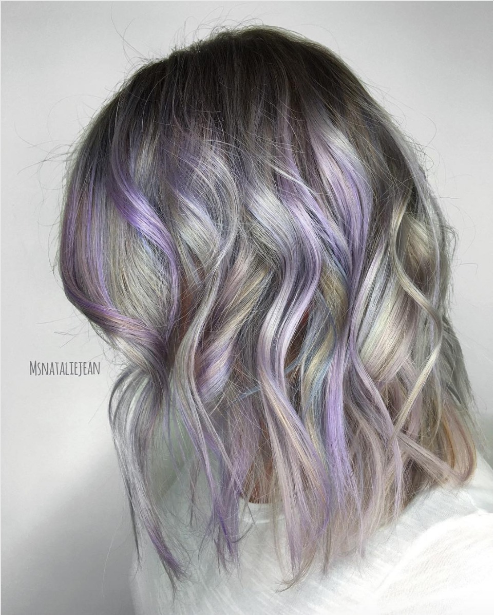 Best of Purple streaks in blonde hair pictures