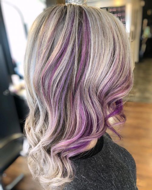 dale saul recommends purple streaks in blonde hair pictures pic